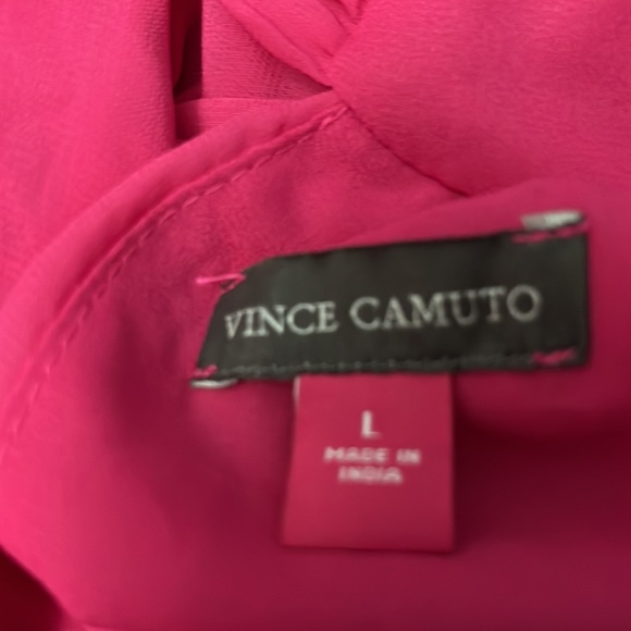 NEW Vince Camuto Women Halter Pleated Jumpsuit Large Pomegranate Pink NEW BNWT - Picture 7 of 10